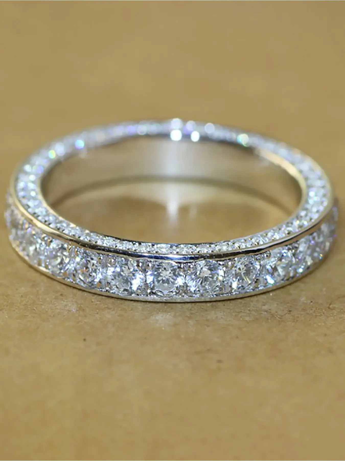 1 PC Whole circle micro inlaid ring Zircon Rings, Artificial Zircon Ring, for Women Engagement Wedding Ring Ladies Jewelry for Party Daily Clothing Decor Accessories as Anniversary Birthday Valentine's Day Gift for Girlfriend