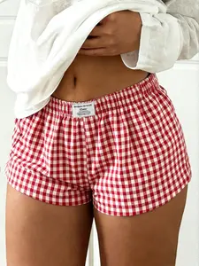 Elastic Waist Plaid Checkered Print Shorts for Men, Comfortable Stylish Slim-Fit Casual Wear, Perfect for Spring and Summer Fashion