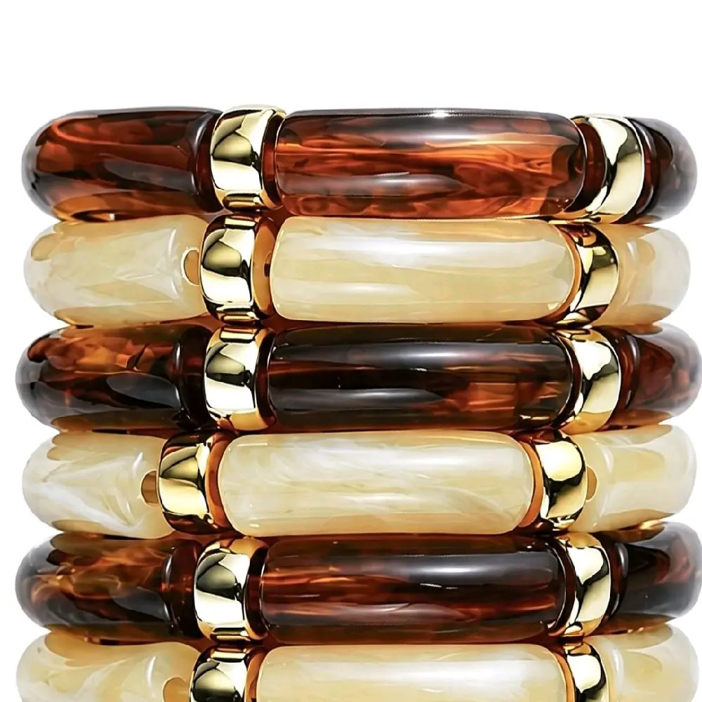 6pcs Chunky Acrylic Bangle Bracelets for Women