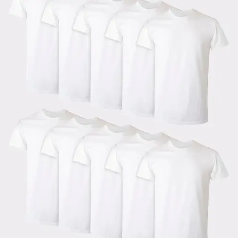 Hanes Men's Cotton Undershirt Super Value Pack Moisture-wicking White 10-pack Underwear Multi Comfortable Fit Soft Stretch Fabric Breathable 2135z0