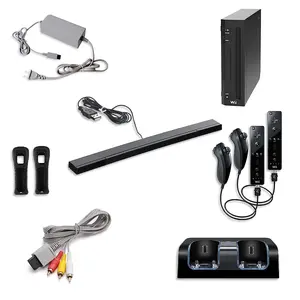 Wii Console, Black Premium Bundle (Renewed) Remotes, Charger, Case