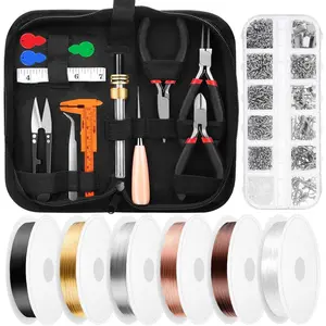 1 Set Jewelry Making Supplies Kit with Jewelry Making Tools,Wires and Findings for Jewelry Making,Repair and Beading,Halloween Christmas Party Gifts,Hand Tools Kits
