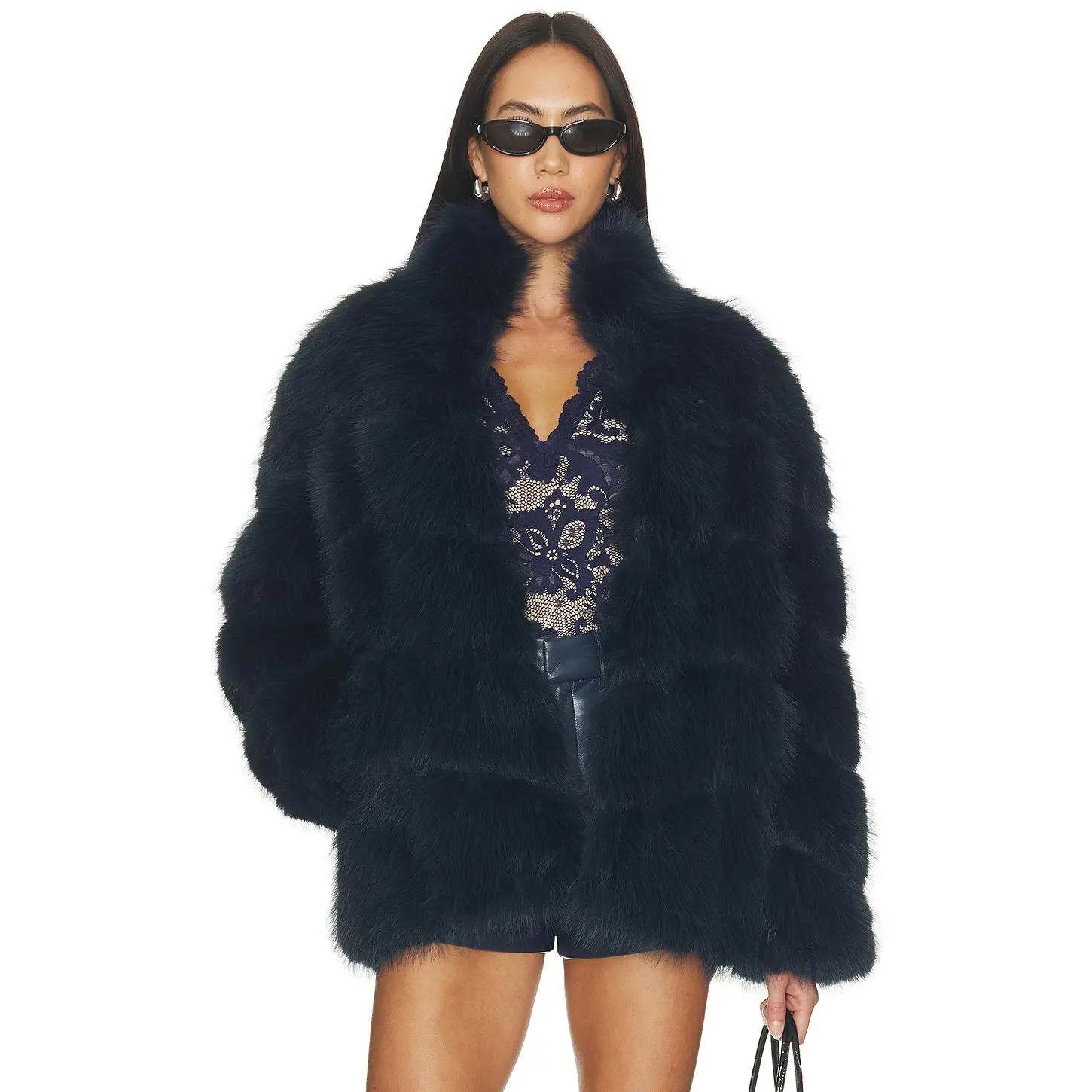 Generation Love Louisa Faux Fur Jacket in Peacock