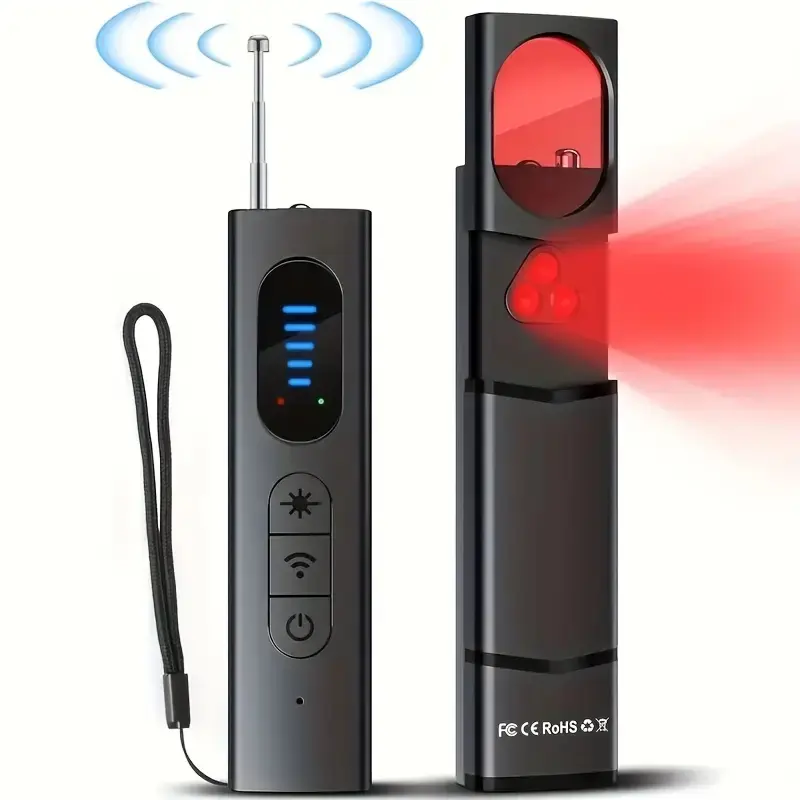 Wireless Camera Hidden Detector, USB Rechargeable Security Camera, Hidden Camera Detector with Built-in RF and GPS Tracking Detection for Hotel and Airbnb Security