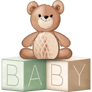 Teddy Bear Baby Blocks Centerpiece