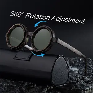 Men's Camouflage ND Adjustable Polarized Round Sunglasses Outdoor Hiking Cycling Driving Sun Protection With UV400 Factor Protective Glasses For Women