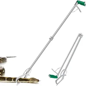 60" Snake Tongs Collapsible Grabber, Professional Reptile Snake Catcher Wide Jaw Handling Tool, Stainless Steel Snake Hook