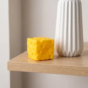 Fast Spring Back Cheese Cube Squeeze Toy, Portable Stress Relief Fidget Toy, Food Style Soft Squishy Toy for Office Desk & Daily Anxiety Release