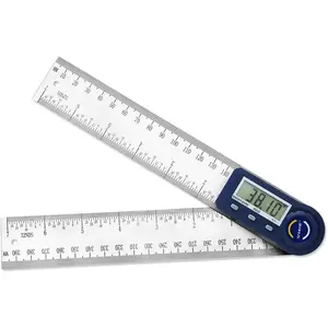 Digital Angle Finder,2 in 1 Digital Protractor, 7 inch / 200mm Stainless Steel Digital Angle Ruler with Zeroing and Locking Function