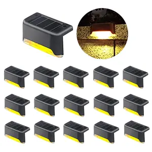 METYONLASER Solar Outdoor Lights - 16-Piece Waterproof LED Solar Deck Step Lights for Outdoor Stairs, Fence
