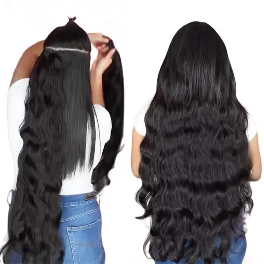 Ulahair Seamless PU Clip In Extension 110g 6 sets Clip In Human Hair Extensions Natural Color Full Head High Quality