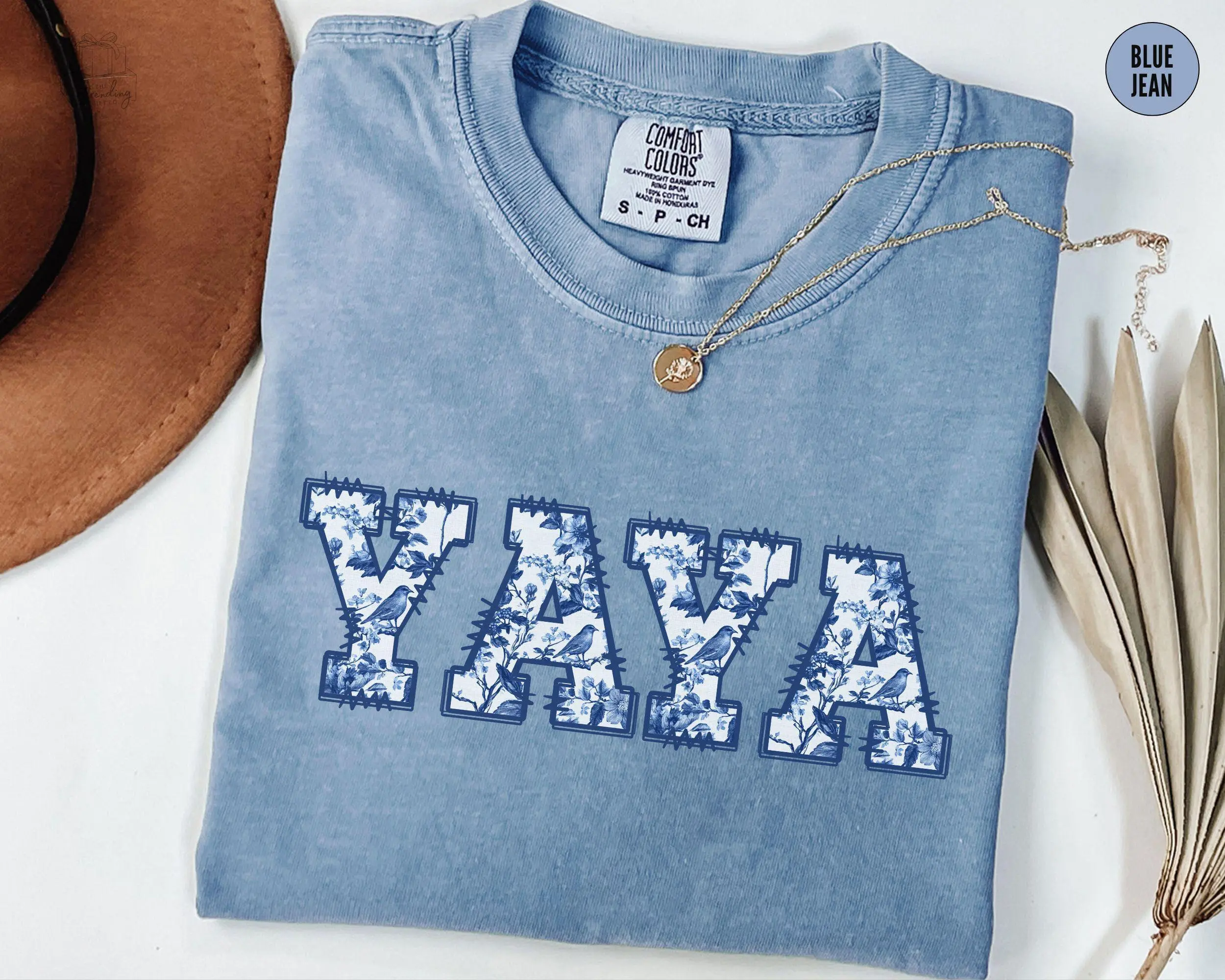 Yaya Shirt, Mothers Day Gift for Yaya, Toile Yaya Tshirt, Coquette Grandma Birthday Gift, Chinoiserie Granny Outfit