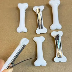 6 Pcs New Bone Shape Hair Clips, Fun Harajuku Style Hair Clips, Cute Sweet Heart Duckbill Clips, Creative Versatile Side Clips, Bangs Clip, Headwear