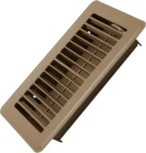 4" x 8" Floor Register - Heavy Duty Steel Walkable Floor Vents - Easy Adjust Air Supply Lever - Vent Covers for Home (Brown)