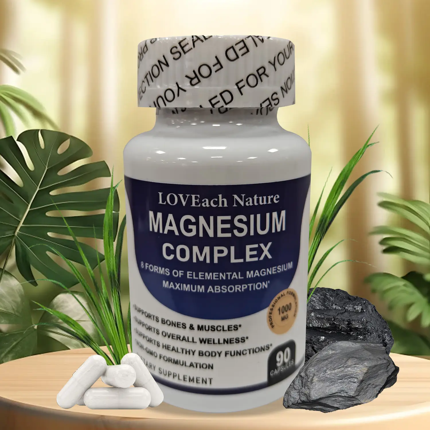 LOVEach Magnesium Complex 8 Essential Magnesium Supplement Fitness Edible Supplement Calming 90 Capsules Bone and Brain Health
