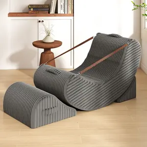 Snug Sofee 001 Modular Chaise Lounge Rocker with Detachable Footrest & Adjustable Backrest – Zero Gravity Plush Moon Sleeper, Luxurious Long - Plush, Multi-Functional Recliner for Living Room, Nursery(Gray)
