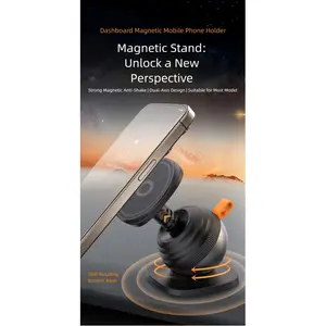 New Car Phone Holder Magnetic 360° Rotatable Large Base Adjustable Car Navigation Stand, Secure Fit for All Devices