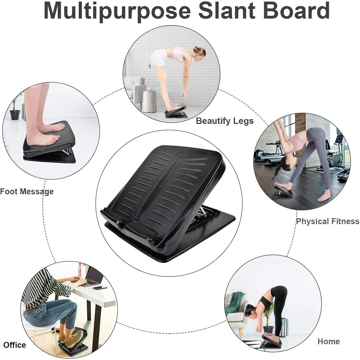 Slant Board, Calf Stretcher Ankle and Foot Incline Board for Stretching Tight Calves or Plantar Fasciitis Adjustable 4 Level (330 lb Capacity), Strength Training Equipment Leg Machines mat class pilates foldable relief stress products