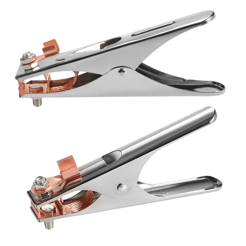 300a/500a Welding Ground Clamp with Heavy Duty Copper Plated Handle, Durable 175mm Cable, Essential Tool for Safe Electrode Connection, Welding Accessories