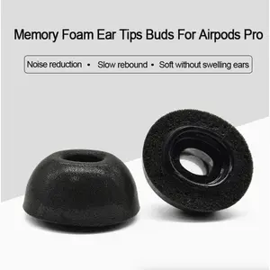 Replacement Ear Tips for Apple Airpods Pro Memory Foam Tips Airpod Pro - 3 Pairs Silicone Earbud Grip Noise Black