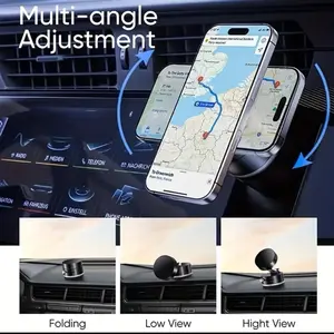 New Vacuum Magnetic Car Phone Holder, Multifunctional 360 Degree Retractable Folding Phone Holder, Easy to Carry High Intensity Magnetic Absorption - Round Design, Suitable for Cars, Offices, Desktop Phone Holder, Very Suitable for Holiday Gifts, 2 Colors