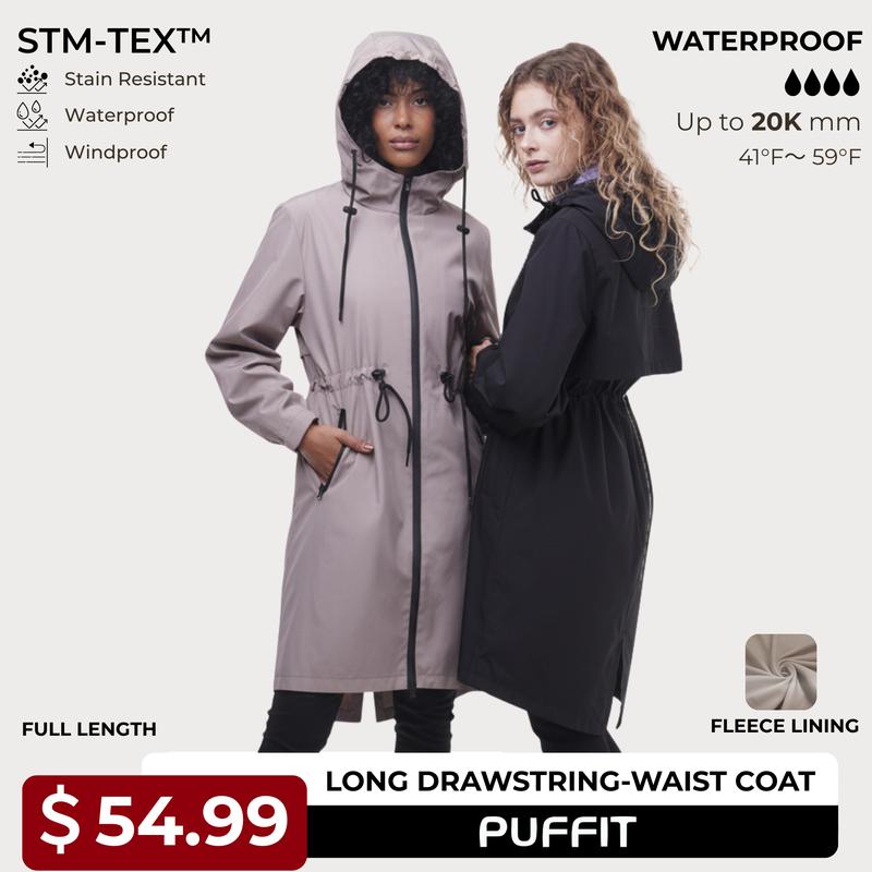 PUFFIT STM-TEX ST200 Long Length Ultra Waterproof Raincoat WITH Warm ...