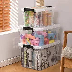 6-Pack Stackable Clear Storage Bins for Home Office Organize Jewelry Travel Boxes with Secure Lids