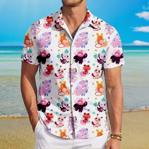 Hawaiian Shirt for Men, RayichuzKayito Hawaiian Shirt Cool Summer Anime Vibes for Men & Fans, Men's Collared Clothes for Beach Vacation, #menwear #shortsleeve #hawaiianshirt