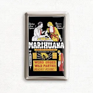 Vintage Marihuana Movie 100s Cigarrette Case Cig Storage Case Vintage Purse Joint Holder Metal Box Wallet Zigarettenetui Unique Gifts Under 100 Dollars
