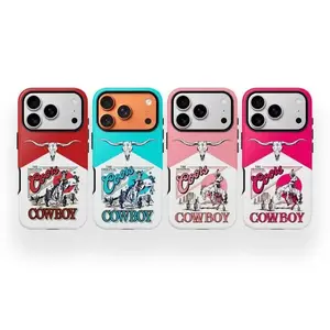 Coors Cowboy Western Tough Phone Case for iPhone 17, 16, 15, 14, 13, 12 11 & Samsung S21-S25 | Longhorn Skull & Rodeo Horse Print