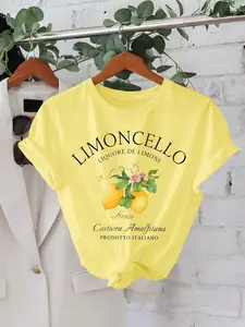 Unisex Retro Limoncello Graphic Tee, Amalfi Coast Inspired Casual Top For Men & Women Summer Outings