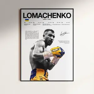 Vasiliy Lomachenko Poster, Boxing Wall Print,  Boxer Poster, Ukranian Boxer, Gym Poster, Boxing Room Decor, Boxing Fan Gift