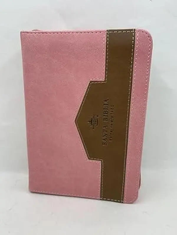 Biblia de Bolsillo con Cierre Reina valera 1960 imit piel rosa/café con índice 8 puntos Imitation Leather