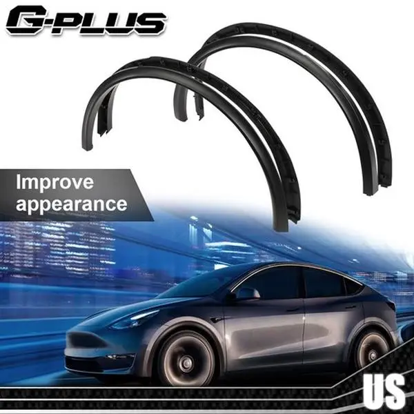 MOTOR GPLUS 4pcs  Fender Flare Wheel Arch Molding Fit For 2020-2024 Tesla Model Y Wide Body