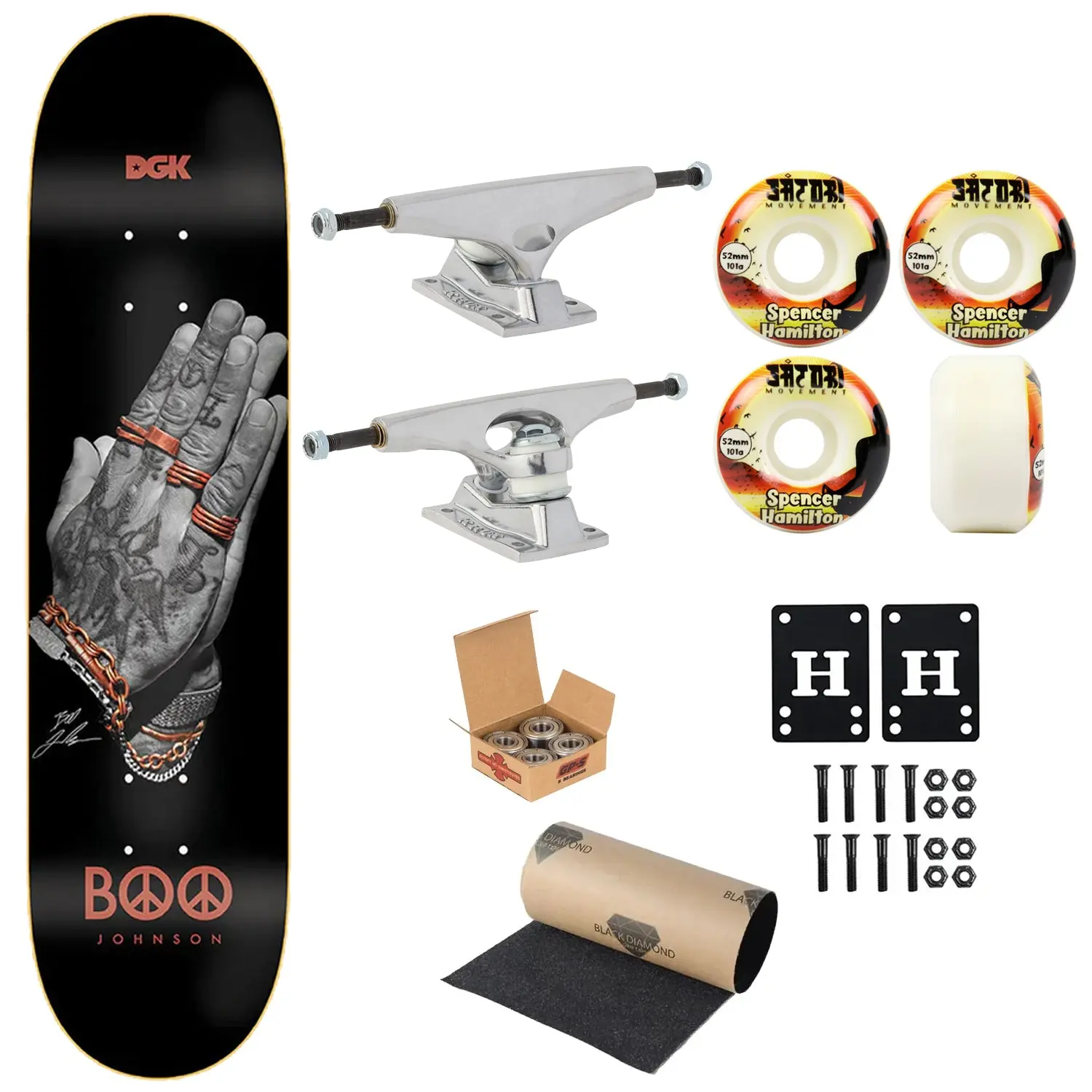 DGK Premium Skateboard Johnson Desert Prayers 8.25" Krux Trucks, Satori Wheels, Indy Bearings