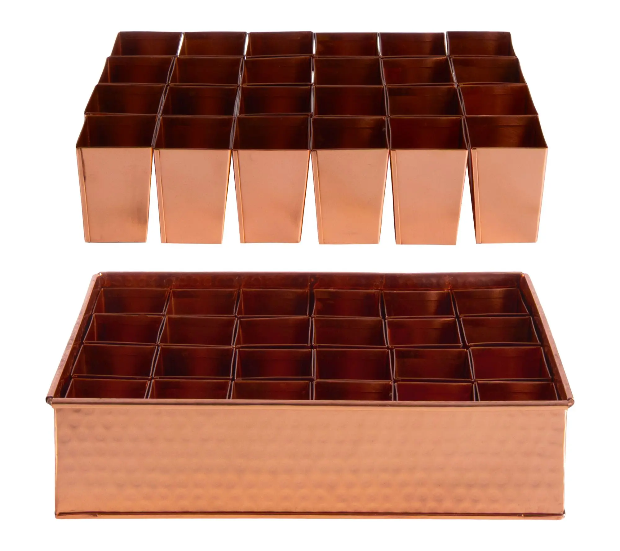 Kings County Seed Starter Tray Copper Metal Seedling Tray Kings County Seed Starter Tray Copper Metal Seedling Tray