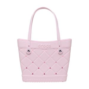 Crocs Classic Medium Quilted Tote Bag, Shoulder Bag, Beach Bag, Accessorize with Bag Charms and Jibbitz Charms