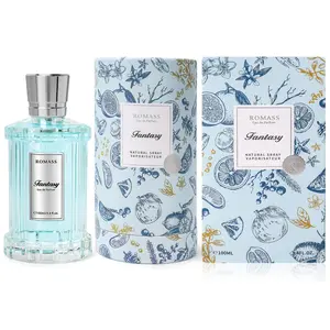 ROMASS Fantasy Eau de Parfum 3.4oz/100ml | Iridescent Silver-Blue Bottle | Long-Lasting Ethereal Citrus Aroma | Notes of Bergamot, Ceylon Tea, and Ambroxan