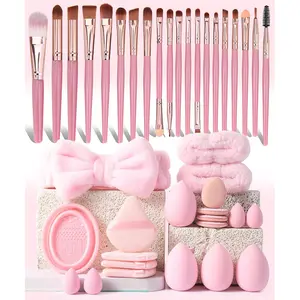Makeup Tool Set, 40pcs/set Makeup Brushes & Sponges & Powder Puffs & Hairband & Brush Cleaning Tool, Professional Makeup Tools for Women, Cosmetic