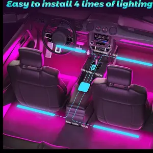 Favizito Car LED Lights Interior with Smart APP Control Sync Music DIY Mode Multicolor 5V USB Lig Bluetooth Color