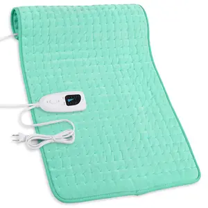 Light green Heating pad, 33  x 17 inches, 24  x 12 inches, with 6 temperature levels and 4 time settings, portable, heated back, neck, shoulders, and legs, machine washable, perfect holiday gift for men and women, Christmas gift