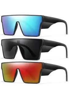 Unisex Square Frame Sunglasses, Trendy Casual Tinted Lens Flat Top Sunglasses, Fashionable Frames Sunglasses for Everyday Use, Fashion Accessories for Outdoor Activities