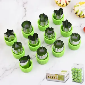 12-Piece Teen Cookie Mold Set, Stainless Steel BPA-Free Shapes, Bear Rabbit Star Flower, DIY Cookies Mini Pies Cheese Veggies, Dishwasher Safe Gift