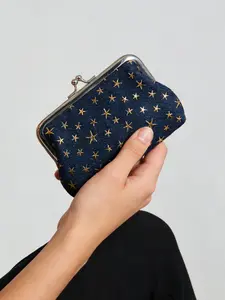 Star Sequins Leather Coin Purse, Minimalist Wallet for Women, Perfect Ramadan Gift, Small Geometric Card Holder, Lightweight Travel Wallet