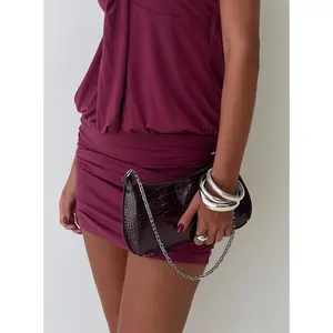 Gwynne Faux Leather Shoulder Bag Cherry Lacquer