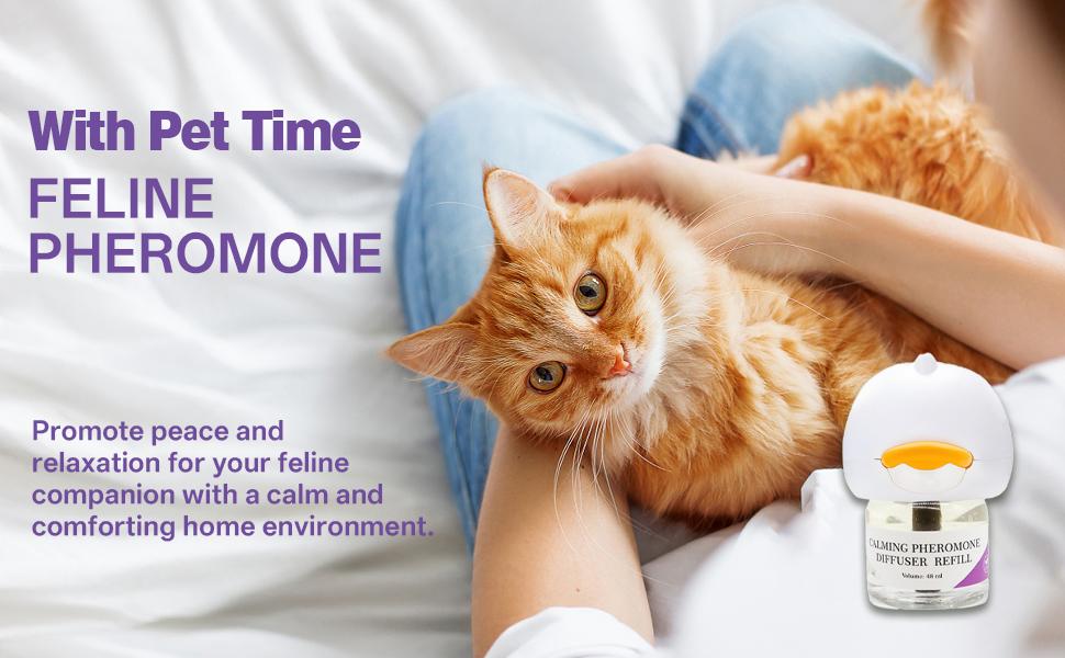 30 Day Cat Calming Plug In Pheromone Diffuser Starter Kit, 48ml*2 - Helps Reduce Common Signs of Stress in Cats & Kittens, Enhanced Calming