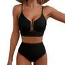Aleumdr 2 Piece Bikini Set U-Wire Cutout Swimsuit High Waisted Textured 2026 Summer Swimming Clothing Beach Water Sports Tummy Control Swimwear SwimWeek Vacationoutfits Summerstyle,outdoorfun