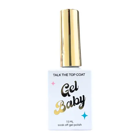 Twinkled T Baby Talk Non-Wipe Glossy Top Gel Nail Polish Bottle - Stain Prevention, Durable, Long-Lasting Single Item Nail Products for DIY Home Manicures