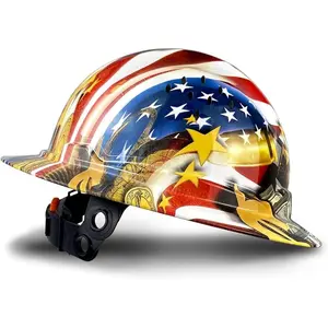 Carbon Fiber Pattern Hard Hat, Full Brim Vented Safety Hard Hat with 6-Point Suspension & Chin Strap, Adjustable Industrial Construction Hat for Men Women