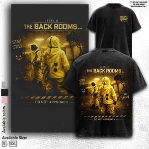 Backrooms Escape Together Game Shirt Liminal Space Analog Horror Tee Cartoon Streetwear Oversized Fan Gift Heavyweight Aesthetic Print Unisex Top